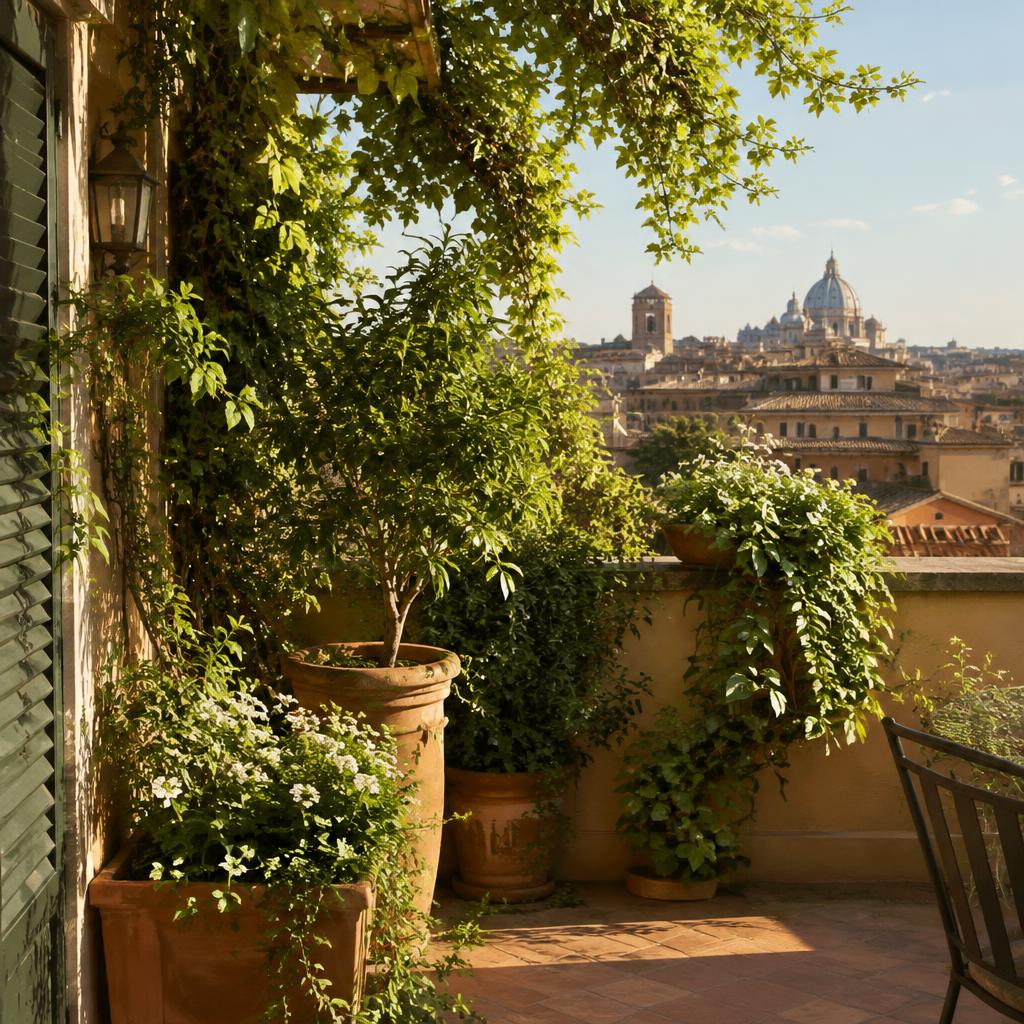 Giardino pensile soleggiato in città